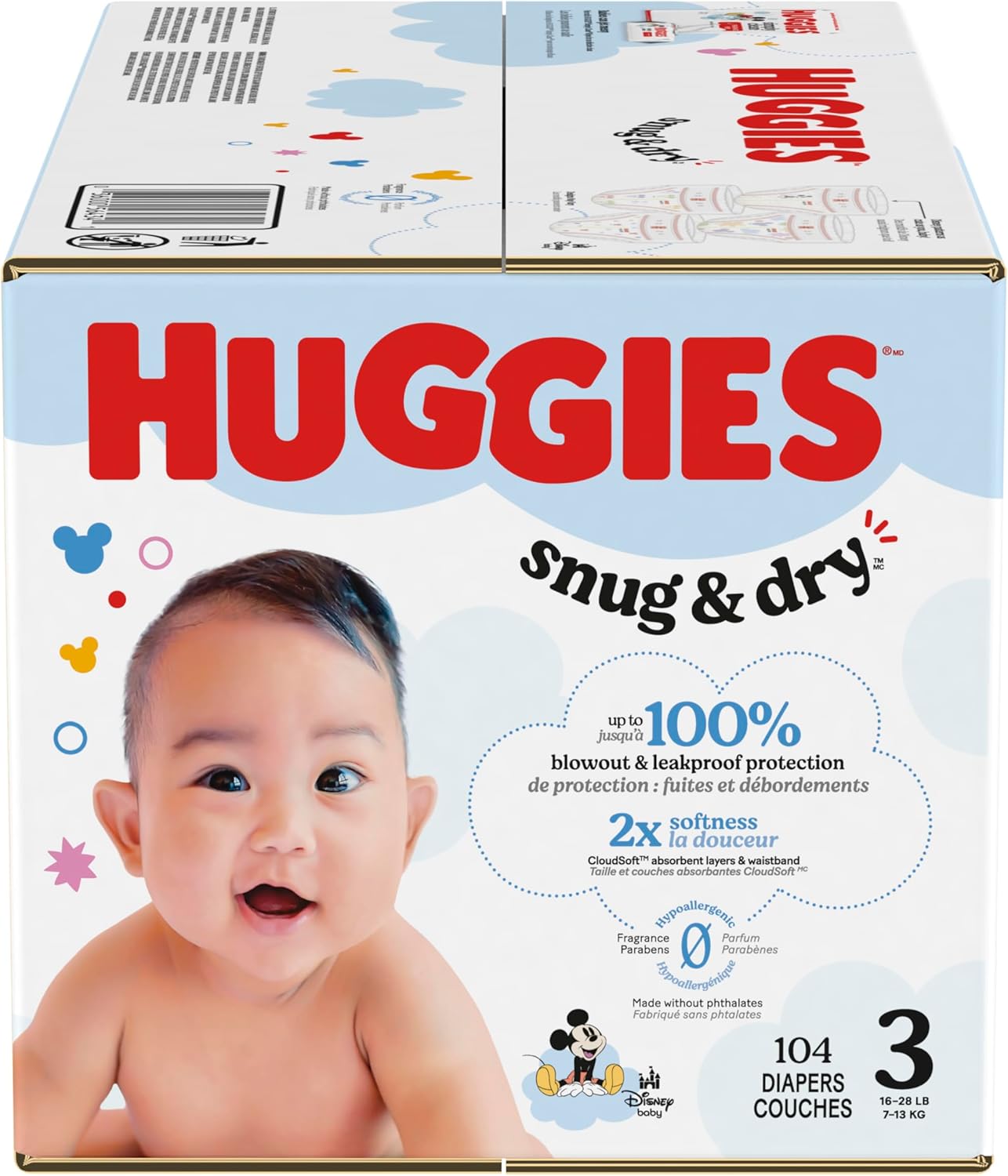 HUGGIES SNUG & DRY SZ3 DPR 168CT