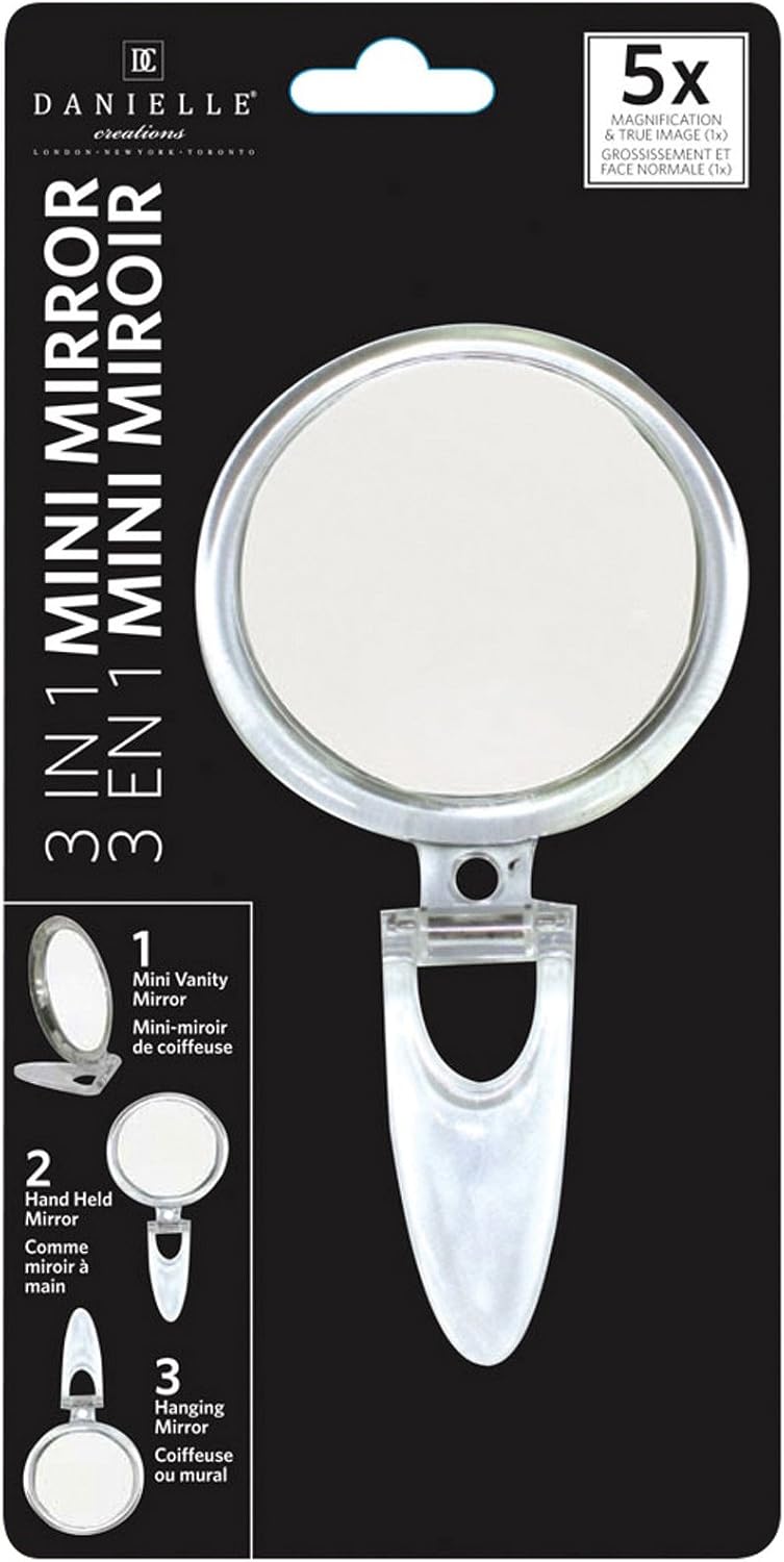 DANIELLE creations 3.5-Inch Travel Makeup Mirror - Assorted Colors