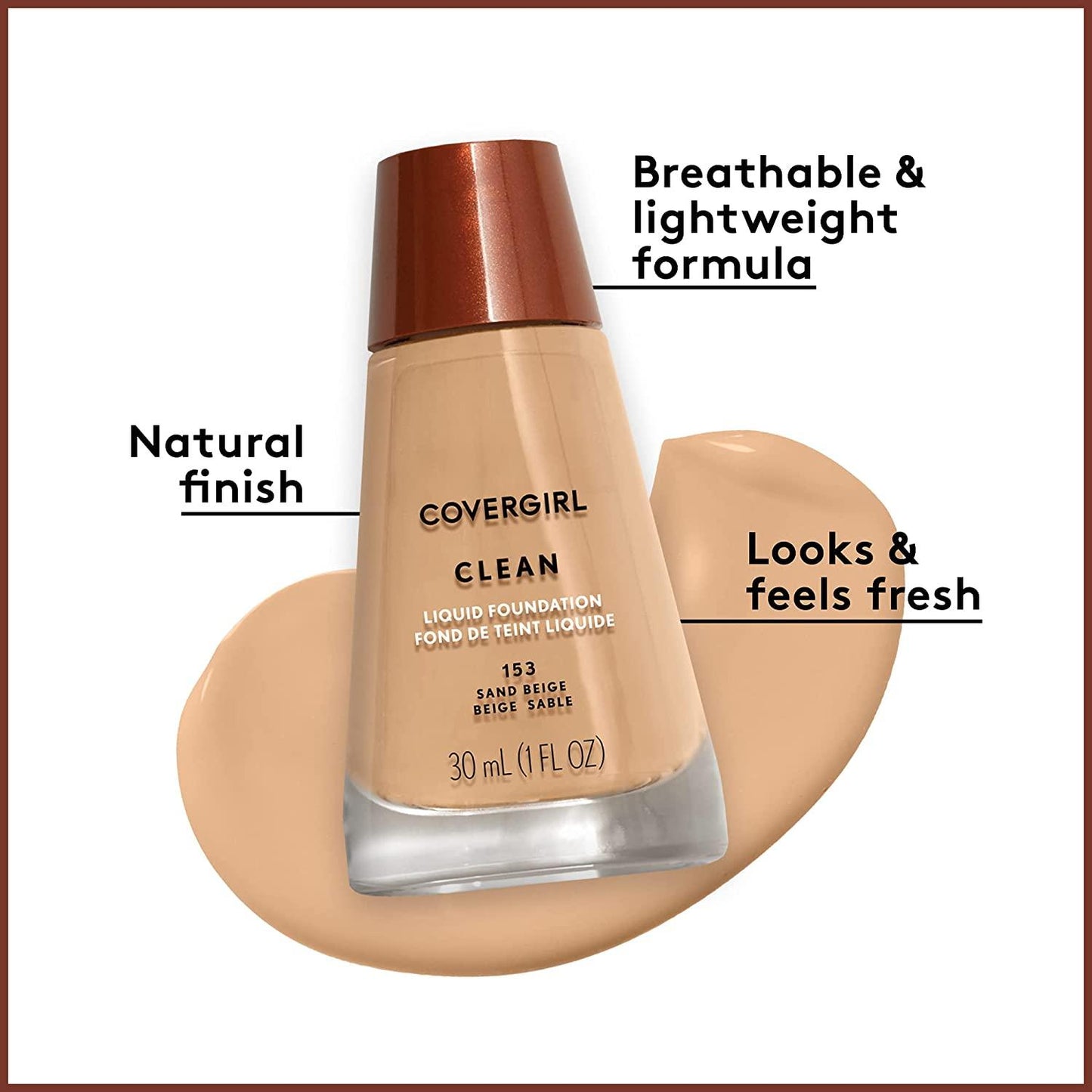COVERGIRL Clean Invisible Foundation, Carded - 120 Creamy Natural
