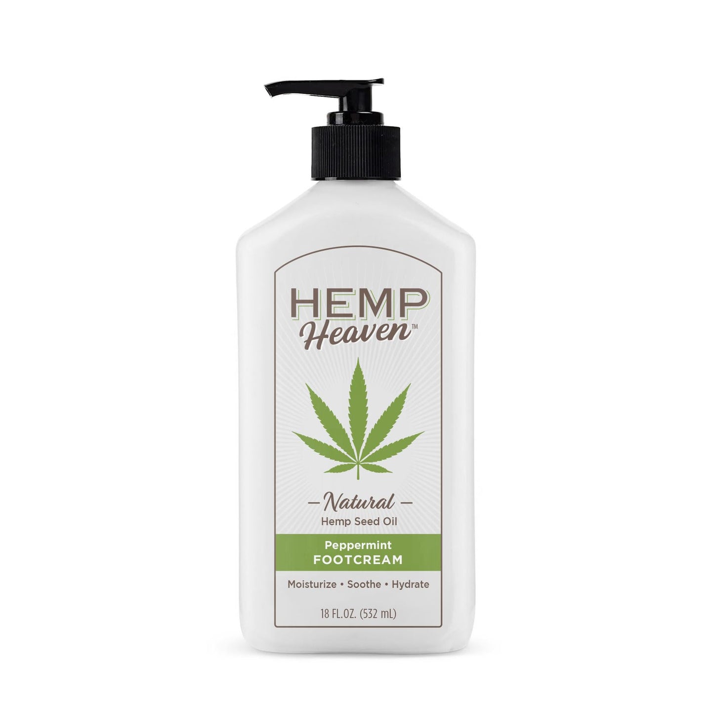 Hemp Heaven Foot Cream Peppermint 18oz Pump