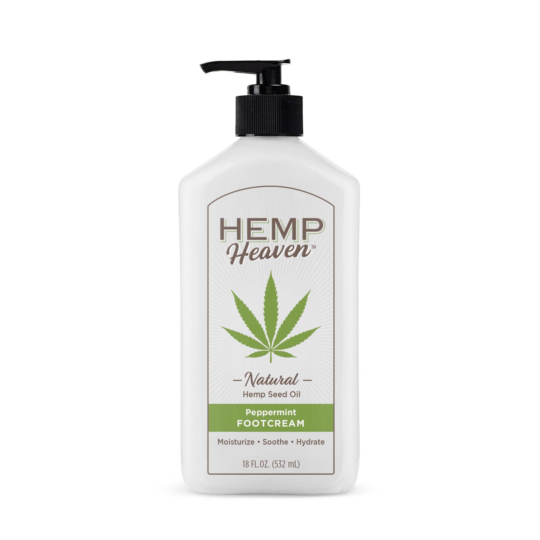 Hemp Heaven Foot Cream Peppermint 18oz Pump