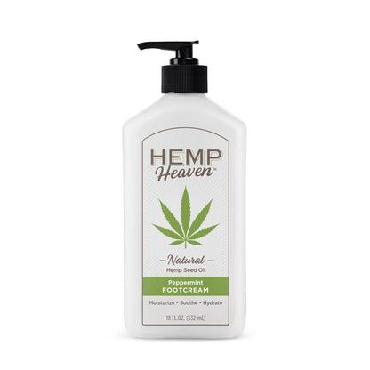 Hemp Heaven Foot Cream Peppermint 18oz Pump