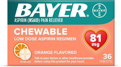 BAYER ASPIRIN LO DOSE CHWTAB ORANGE 36CT