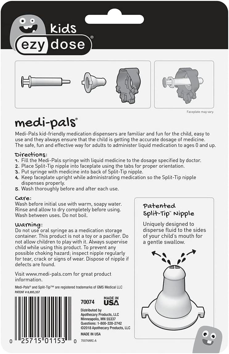 Ezy Dose Medi-Pals Medicine Dispenser & Liquid Oral Syringe