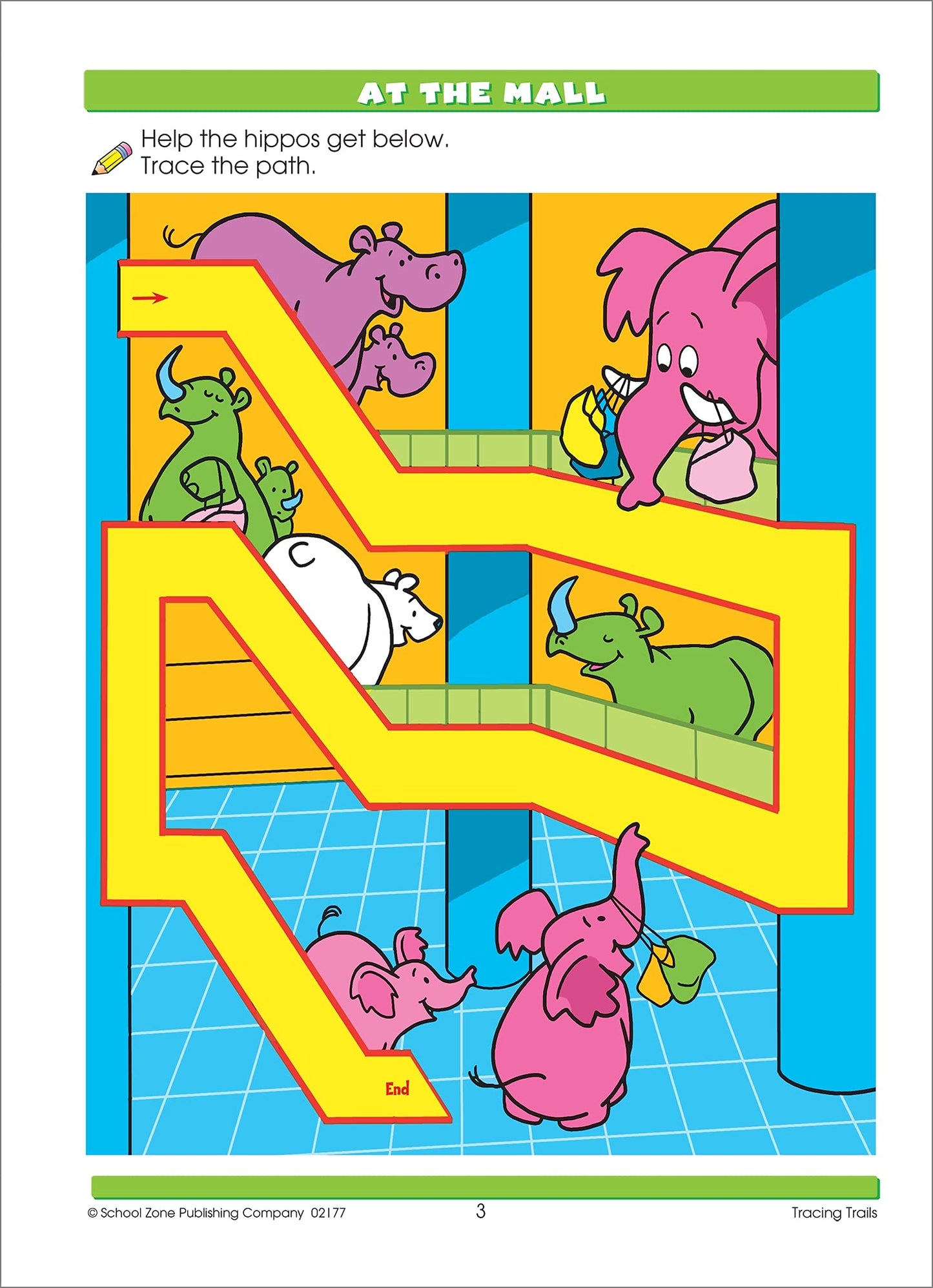 School Zone Tracing Trails Preschool Workbook