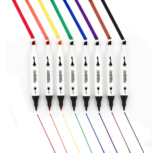 ArtSkills Dual Tip Blendable Permanent Markers, 8 count