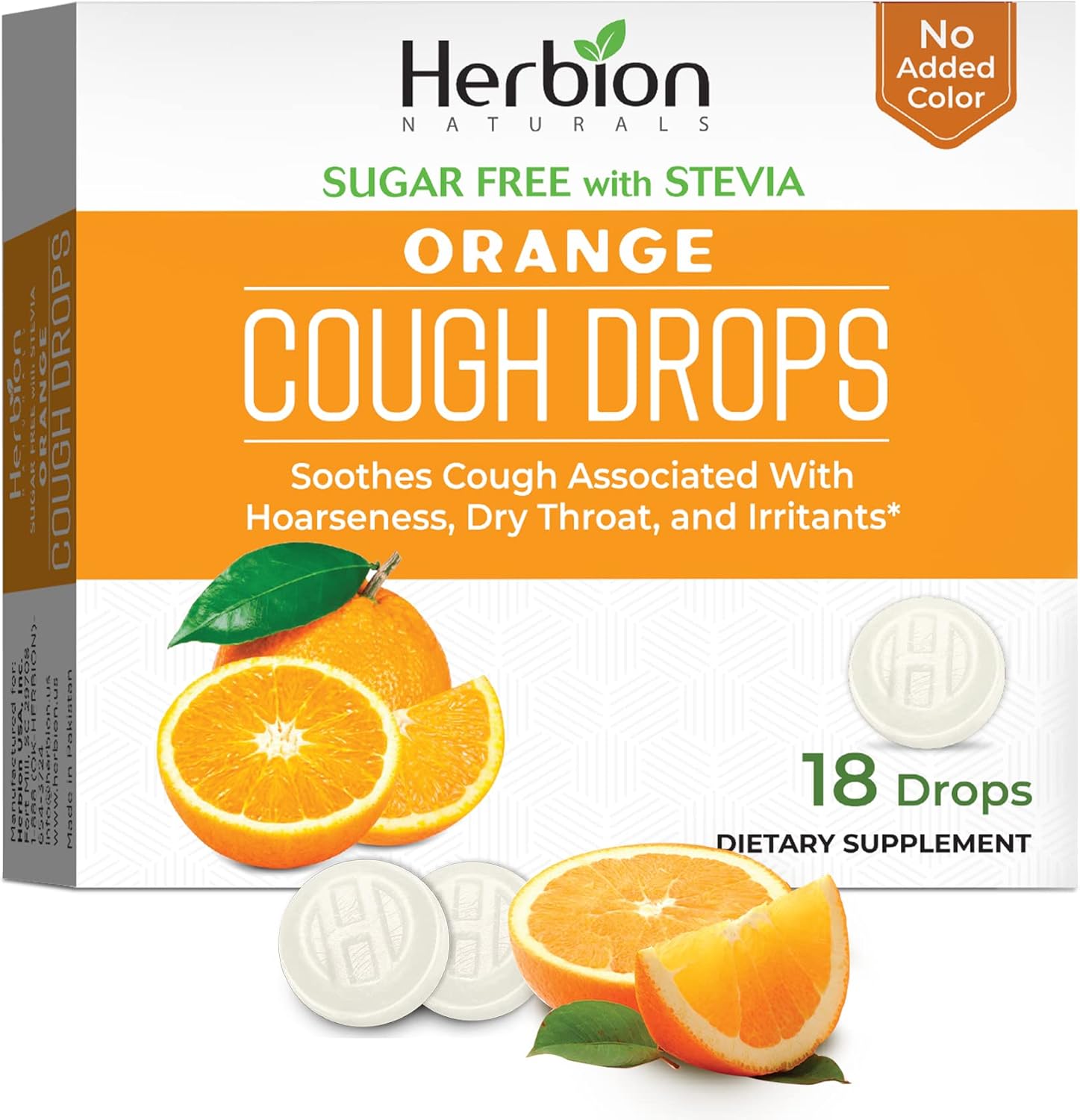 HERBION NATURALS COUGH DROPS,ORANGE