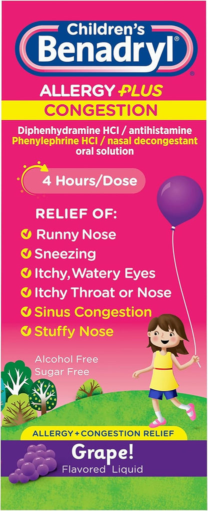 BENADRYL-D KIDS ALLRGY/SINUS LIQ GRP 4OZ