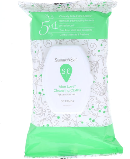 SUMMERS EVE ALOE LOVE CLNSING WIPES 32CT