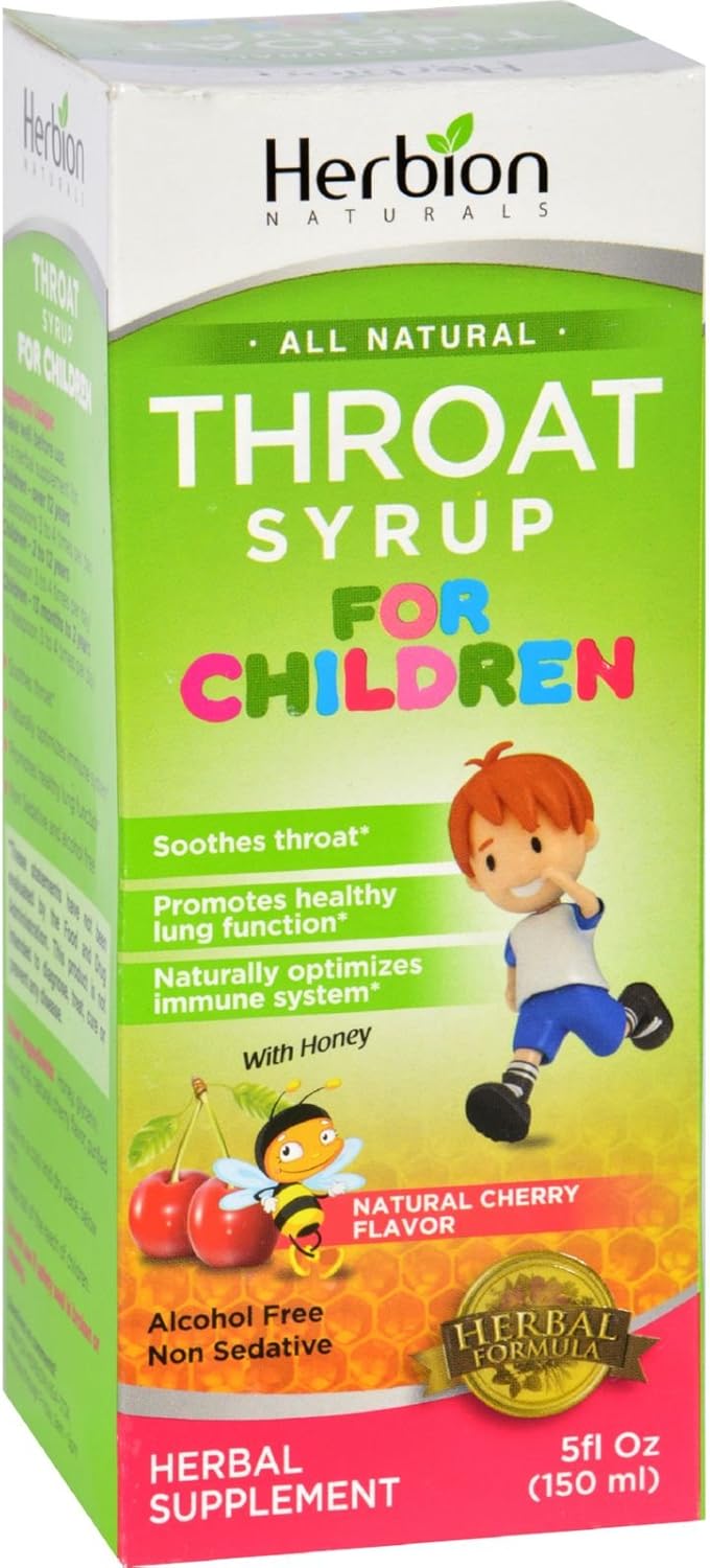 HERBION NATURALS THROAT SYRUP,KIDS,CHERRY