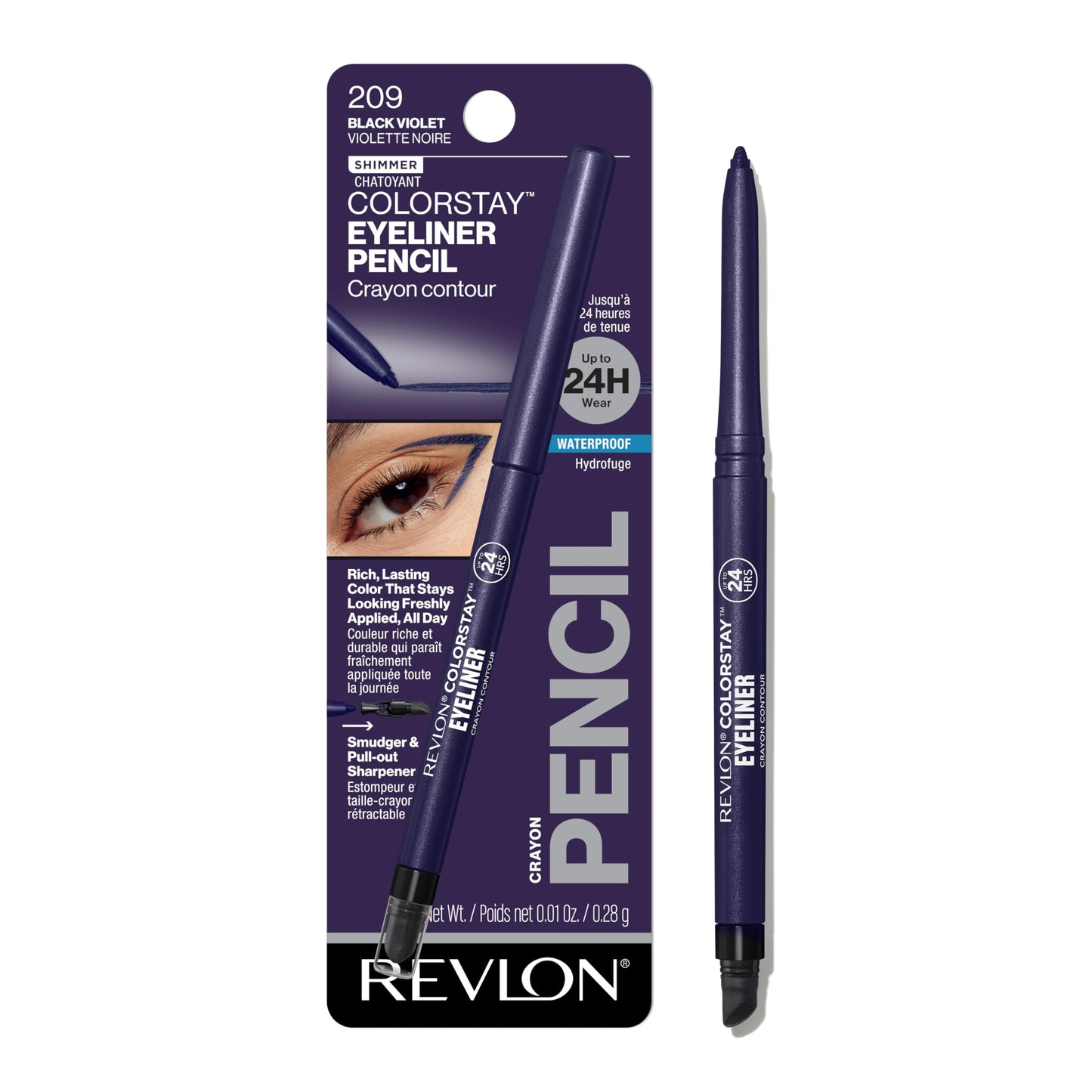 REVLON ColorStay Pencil Waterproof Eyeliner With Built-In Sharpener - 214 Grape