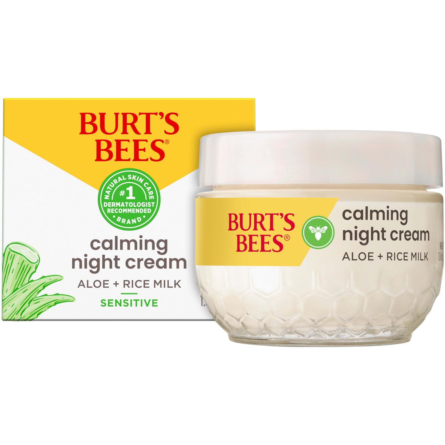 Burt's Bees Sensitive Solutions Calming Night Cream, 1.8 oz