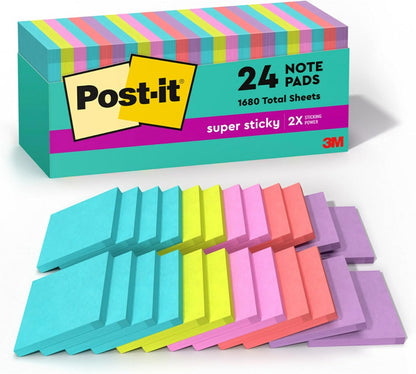 Post-It Sticky Notes 4 Pad Pack, 2" X 1.5" - Cape Town Colors