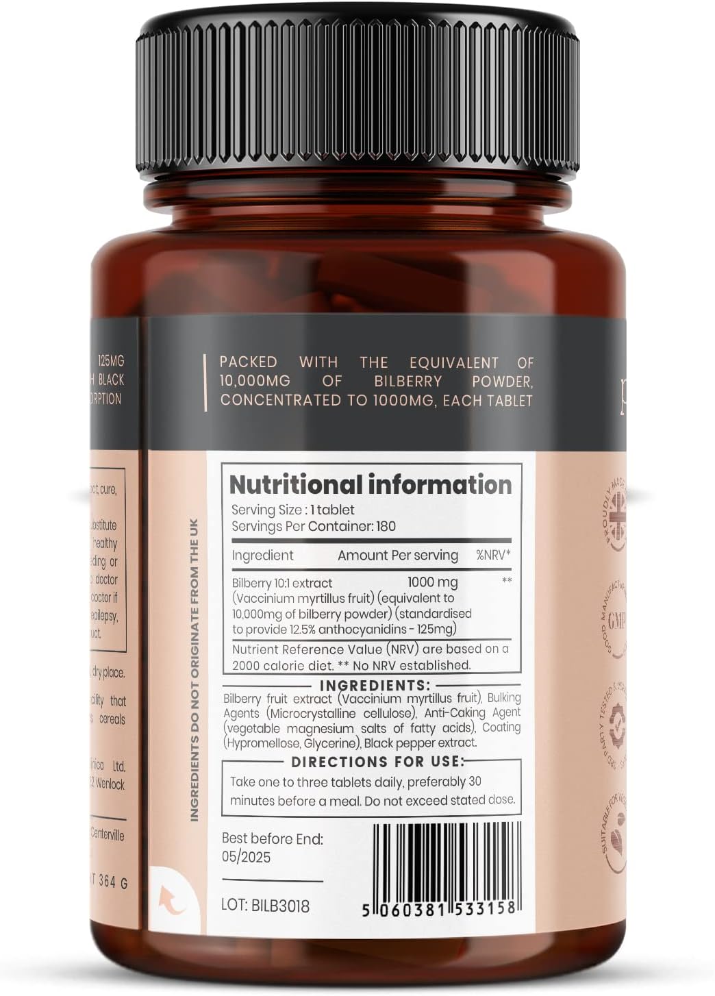BILBERRY 2400MG CAP 100CT NAT TRU