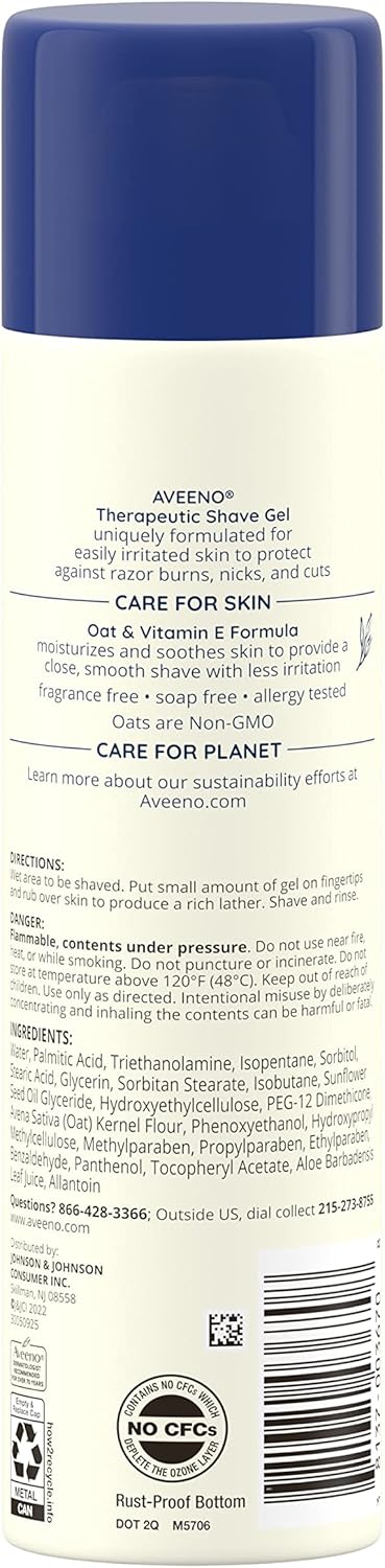 AVEENO SHAVE GEL THERAPEUTIC UNSCNTD 7OZ