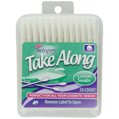 Swisspers Take Along Cotton Swabs 50 Count (12in)