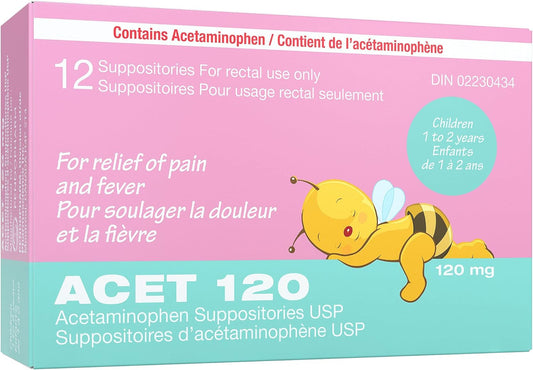 ACETAMIN 120MG SUPPOSITORY 12CT PER UD