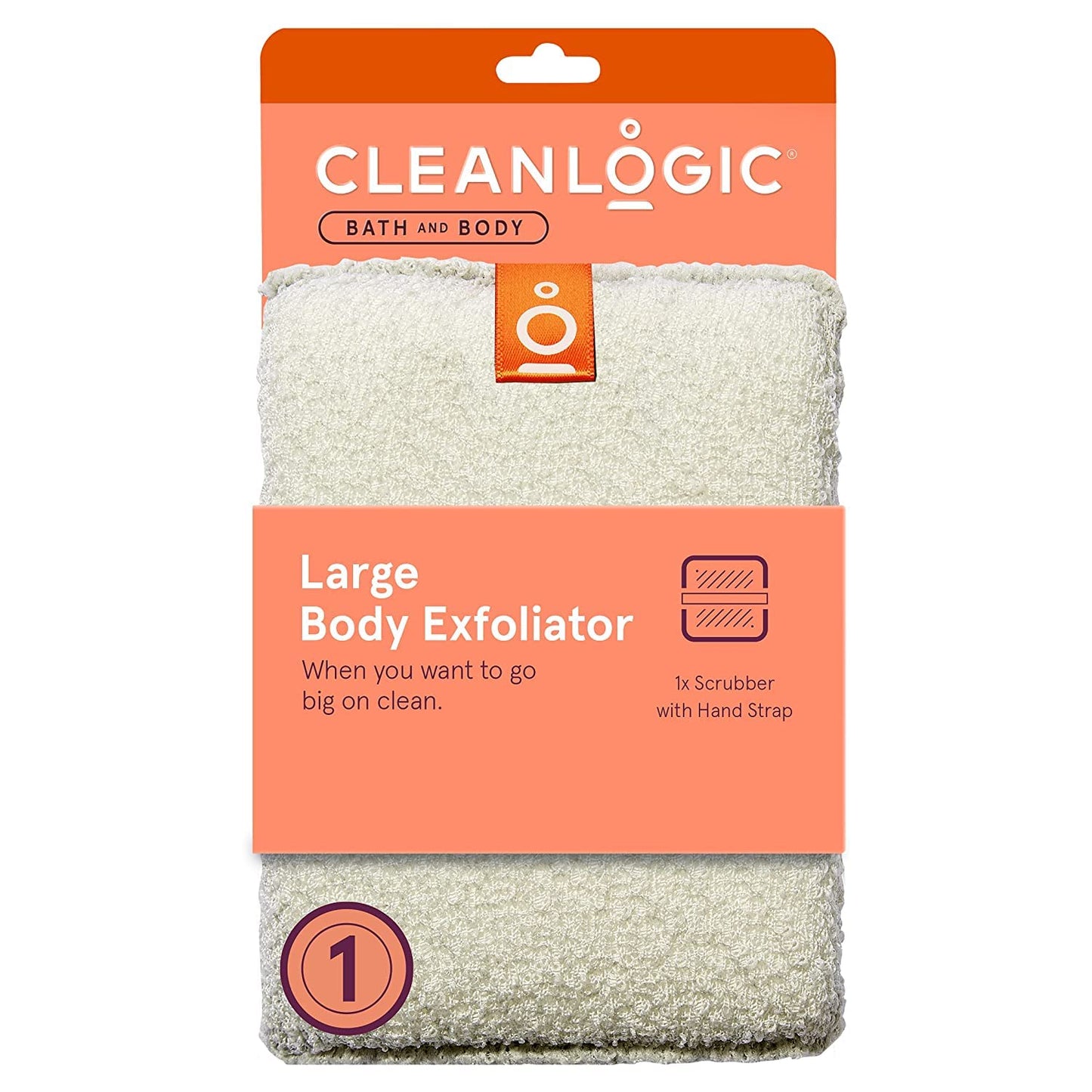 Clean Logic Sport Large Body Exfoliator With Hand Strap