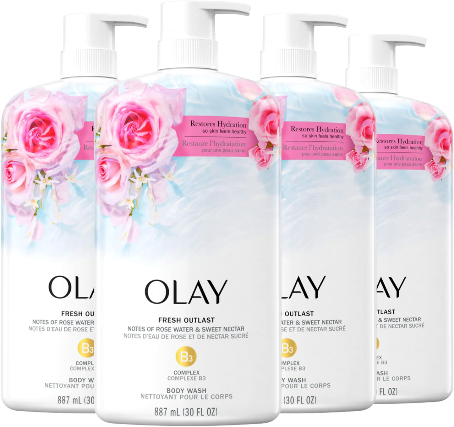 OLAY BDYWSH ROSEWTR&NECTAR  22Z