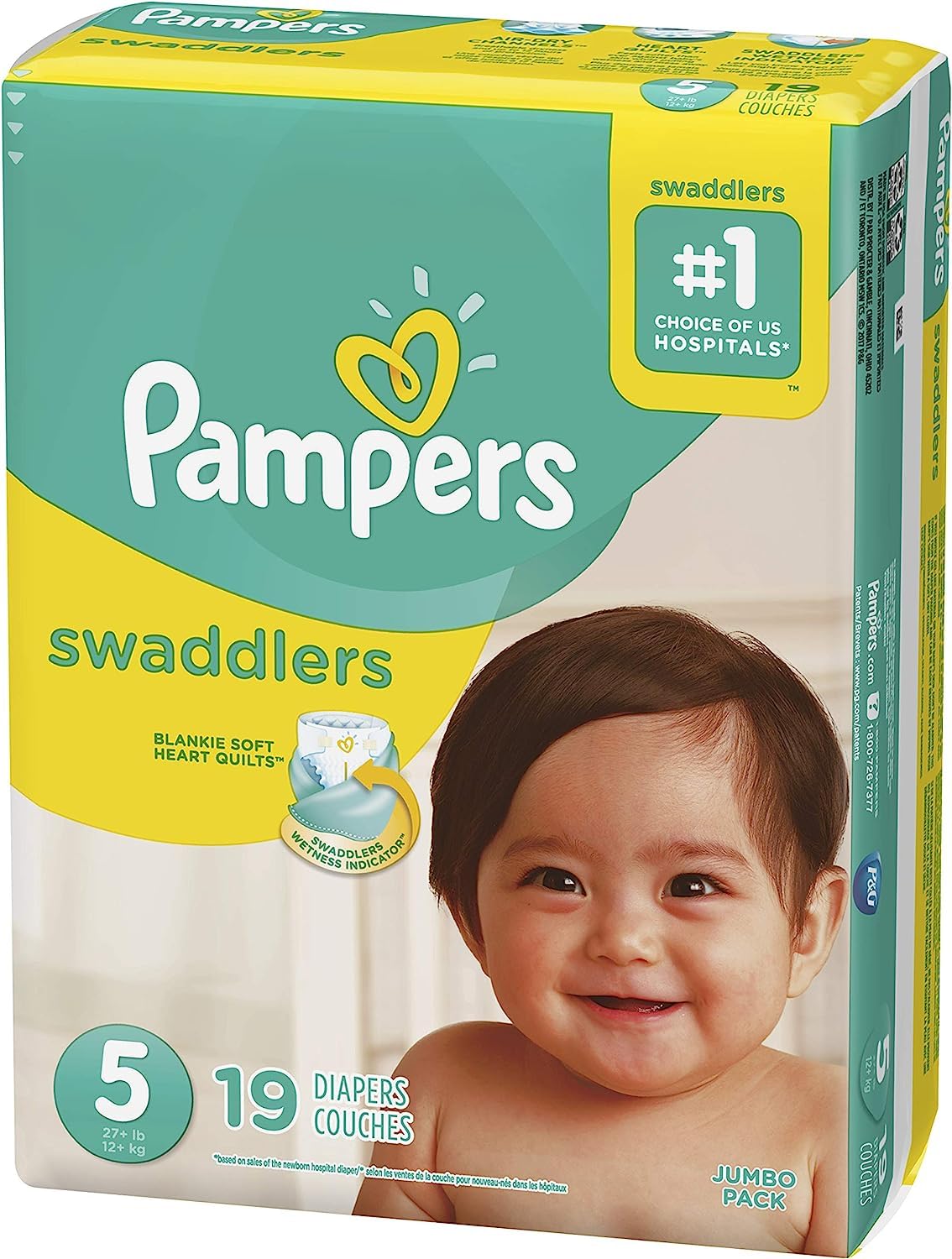 Pampers Diapers Size 5 Swaddlers 19 Count