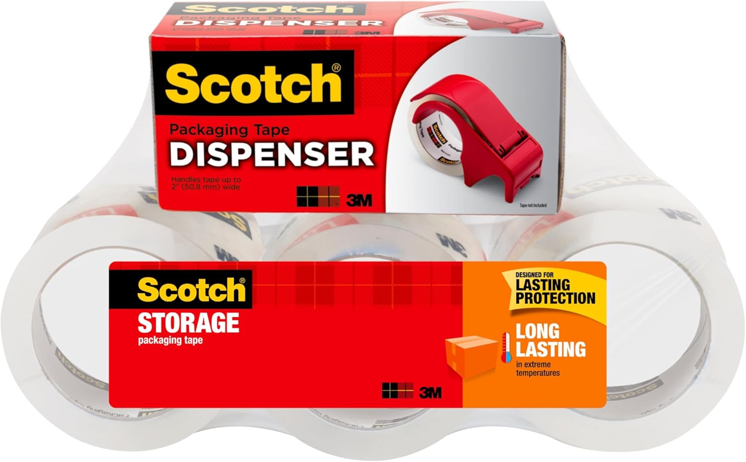 3M Scotch Long-Lasting Moving & Storage Tape With Refillable Dispenser  2 x 22.2  Yd. 1.0 ea