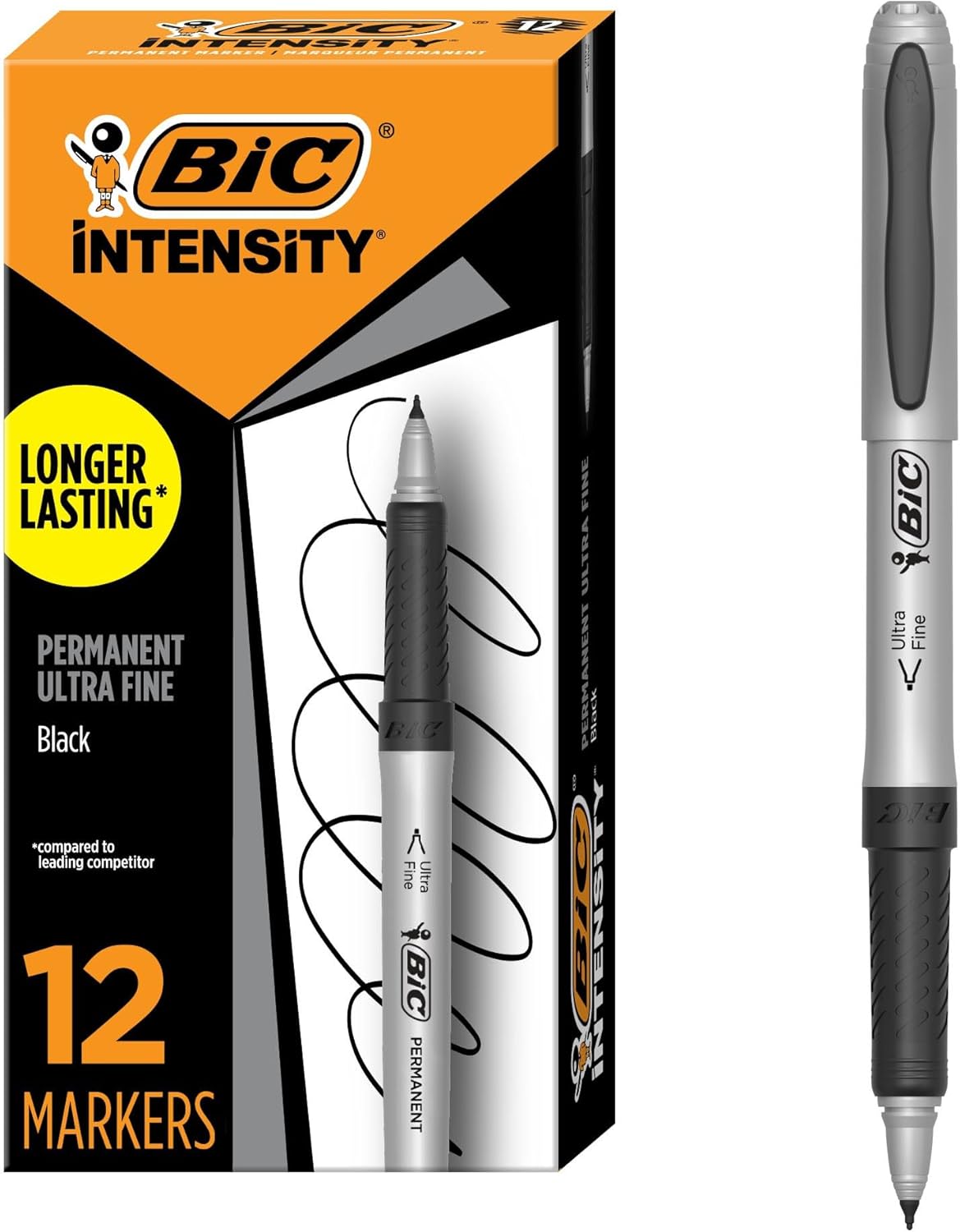 BiC Intensity Fine Point Permanent Markers - Black, 2 count