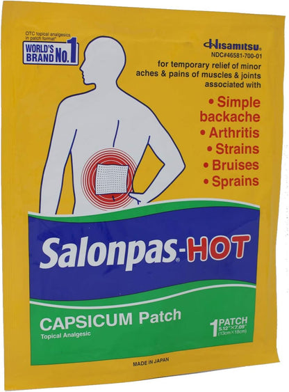 SALONPAS HOT CAPSICUM PATCH 12X3CT