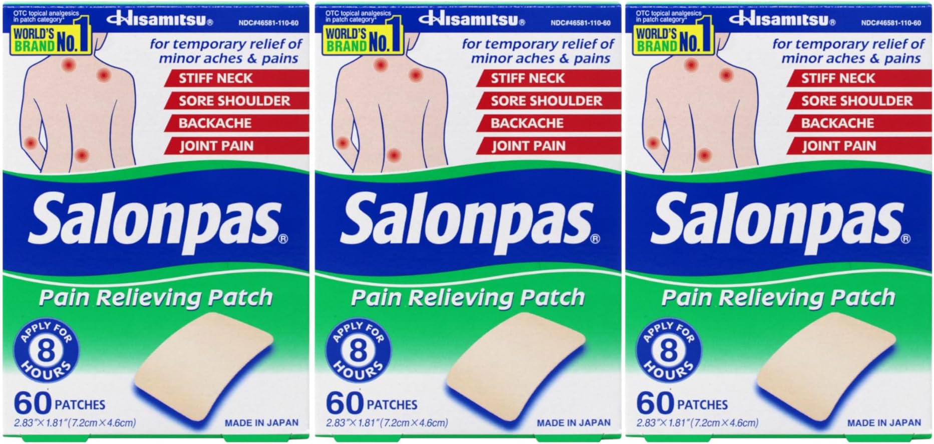 SALONPAS PAIN RELIEVING PATCH 60CT