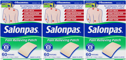 SALONPAS PAIN RELIEVING PATCH 60CT