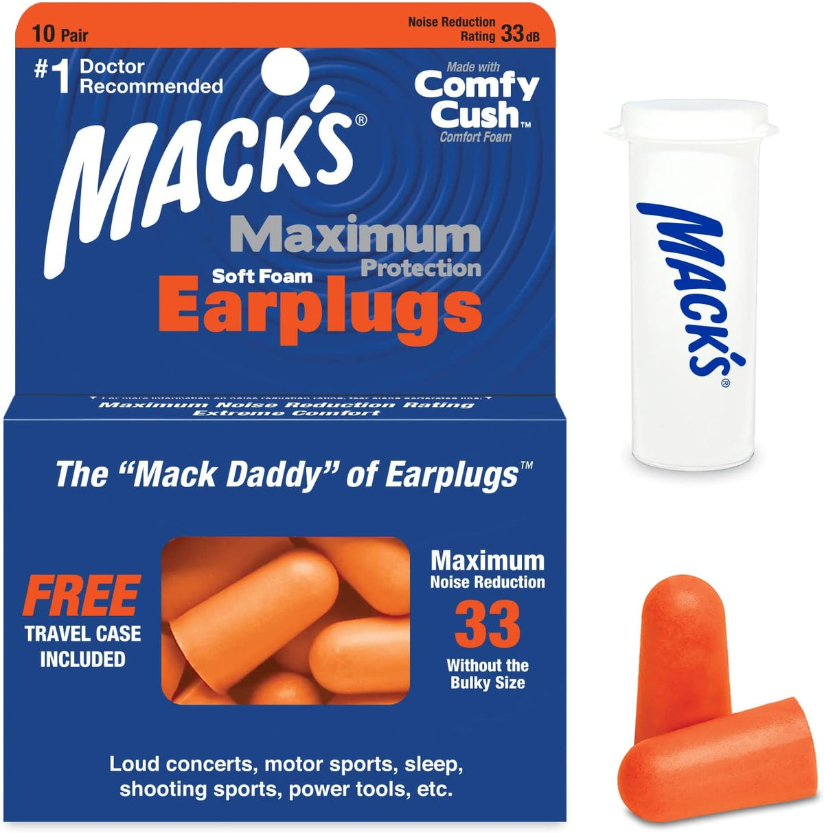 MACKS SAFESND EARPLUG 20EA FM