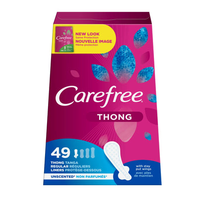 Carefree Thong Regular 49 Count Unscented Liner