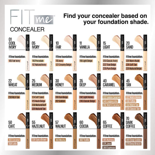 MAYBELLINE New York Fit Me Matte + Poreless Foundation Makeup, 112 Natural Ivory, 1 oz