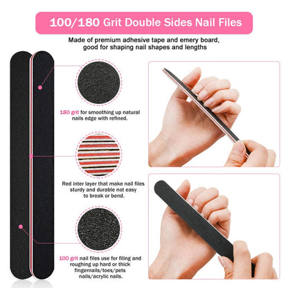 KISS Shaping Emery Board Nail File - 80/180, 2 count