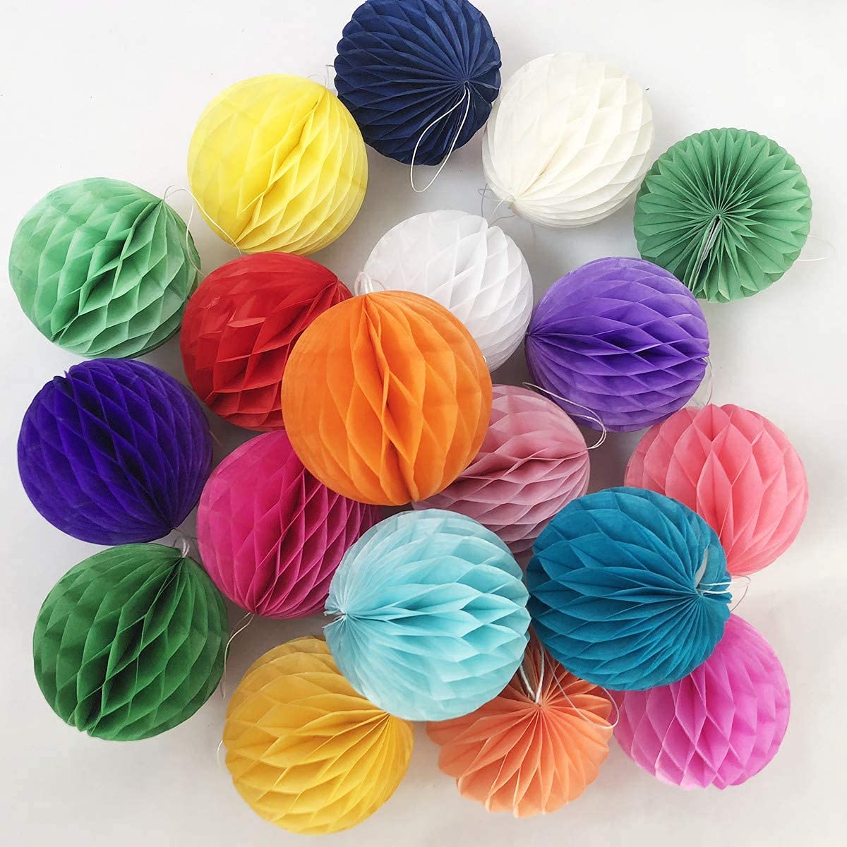 Unique Vibrant Multicolor Honeycomb Ball Paper Garland, 7ft