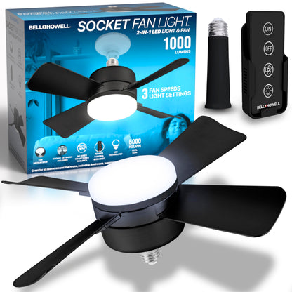 Bell + Howell Socket Air LED Color Changing Fan Light - White