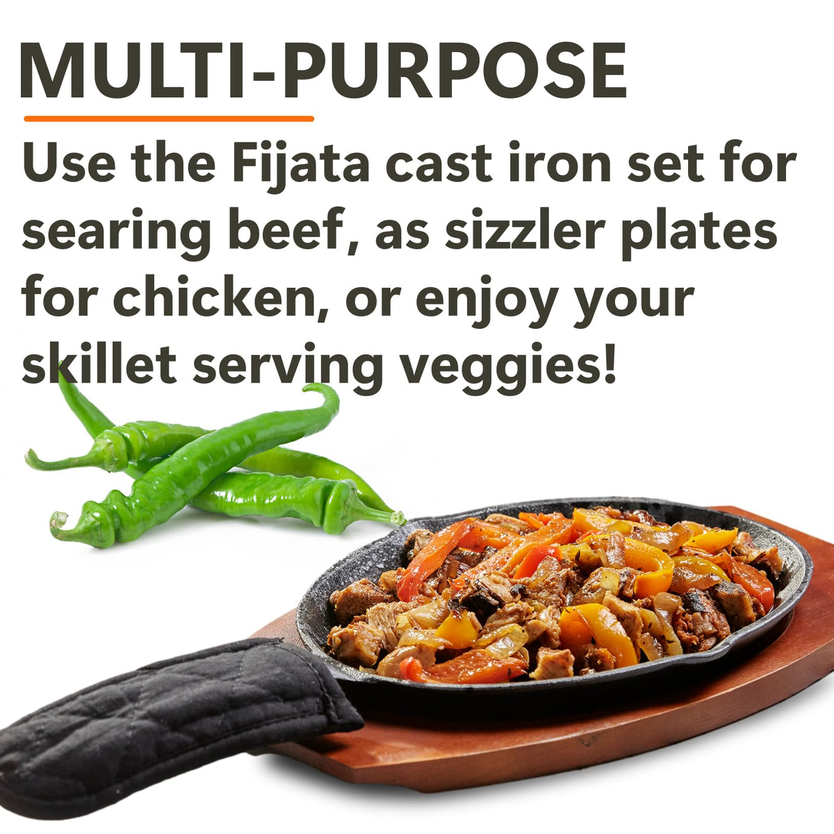 Mr. Bar-B-Q Cast Iron Skillet with Handle