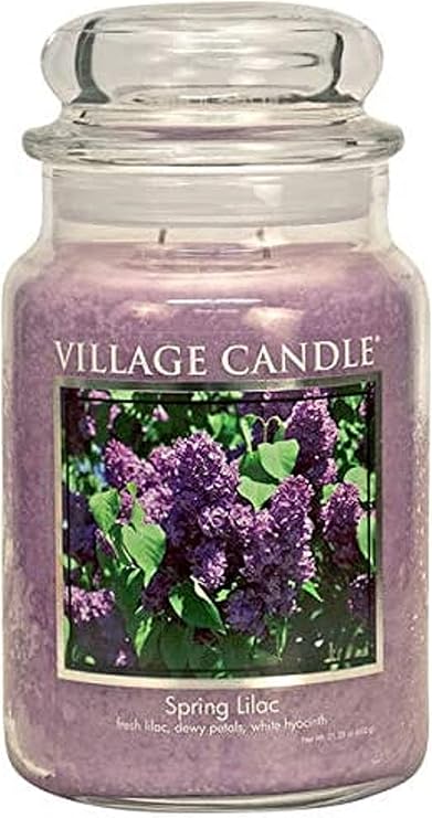Village Candle Medium Glass Apothecary Jar Candle - Spring Lilac