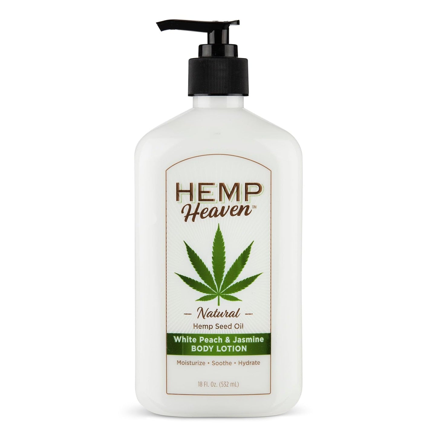 Hemp Heaven Body Lotion White Peach And Jasmine 18oz Pump