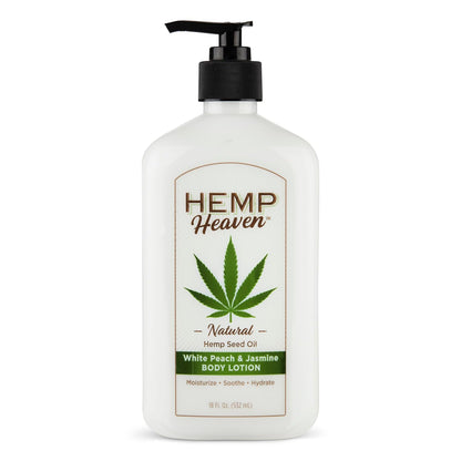 Hemp Heaven Body Lotion White Peach And Jasmine 18oz Pump