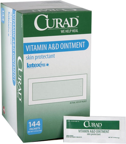 CURAD VITAMIN A&D ONT 5G FOIL OINT 144CT