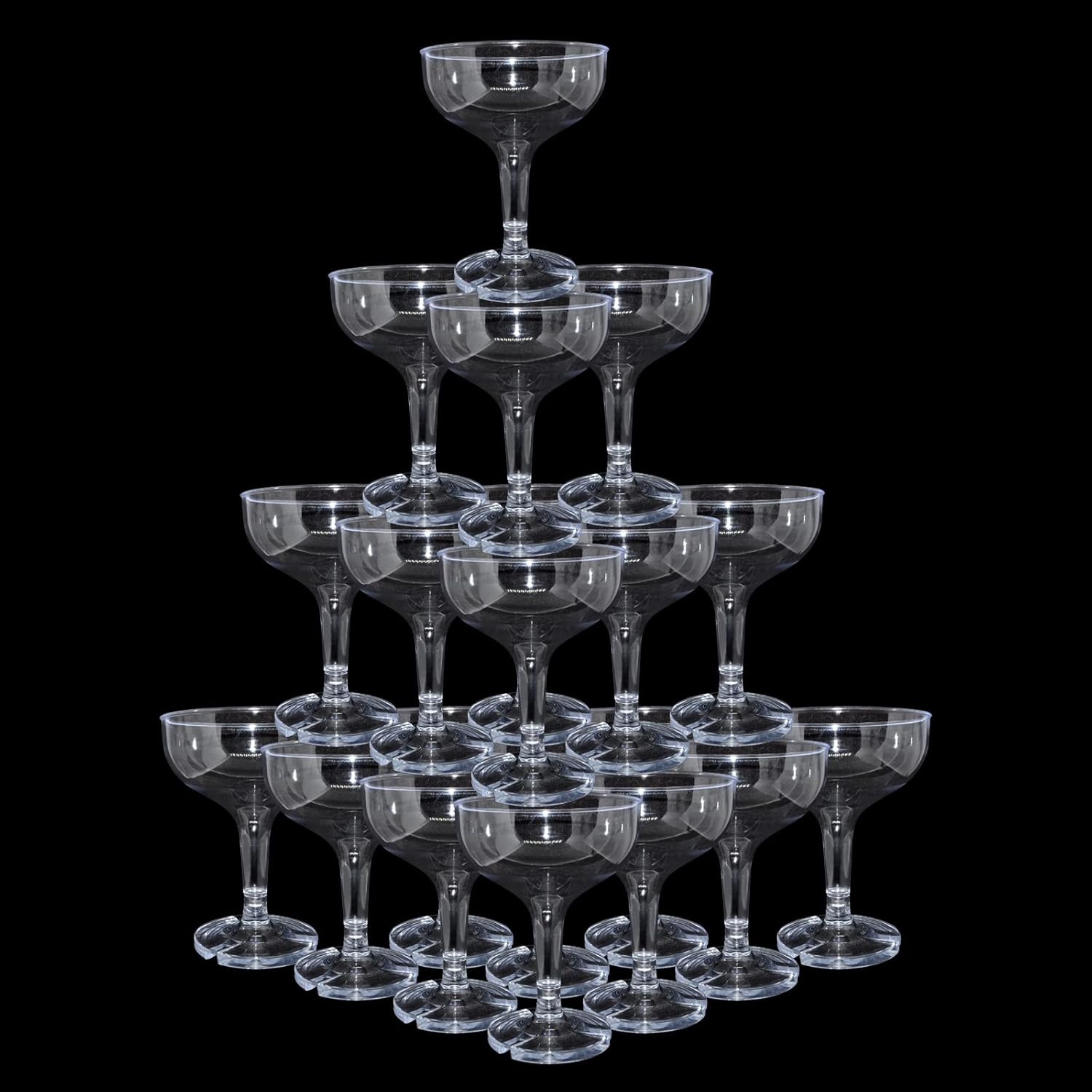 SENSATIONS 4 oz Plastic Champagne Coupe, 6 count