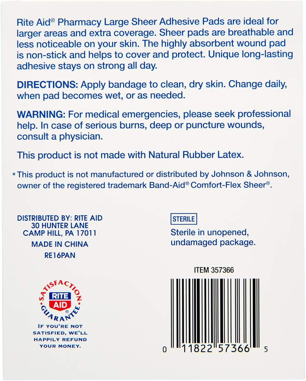 GNP BANDAGE SHEER 3X4IN ADH PAD 10CT