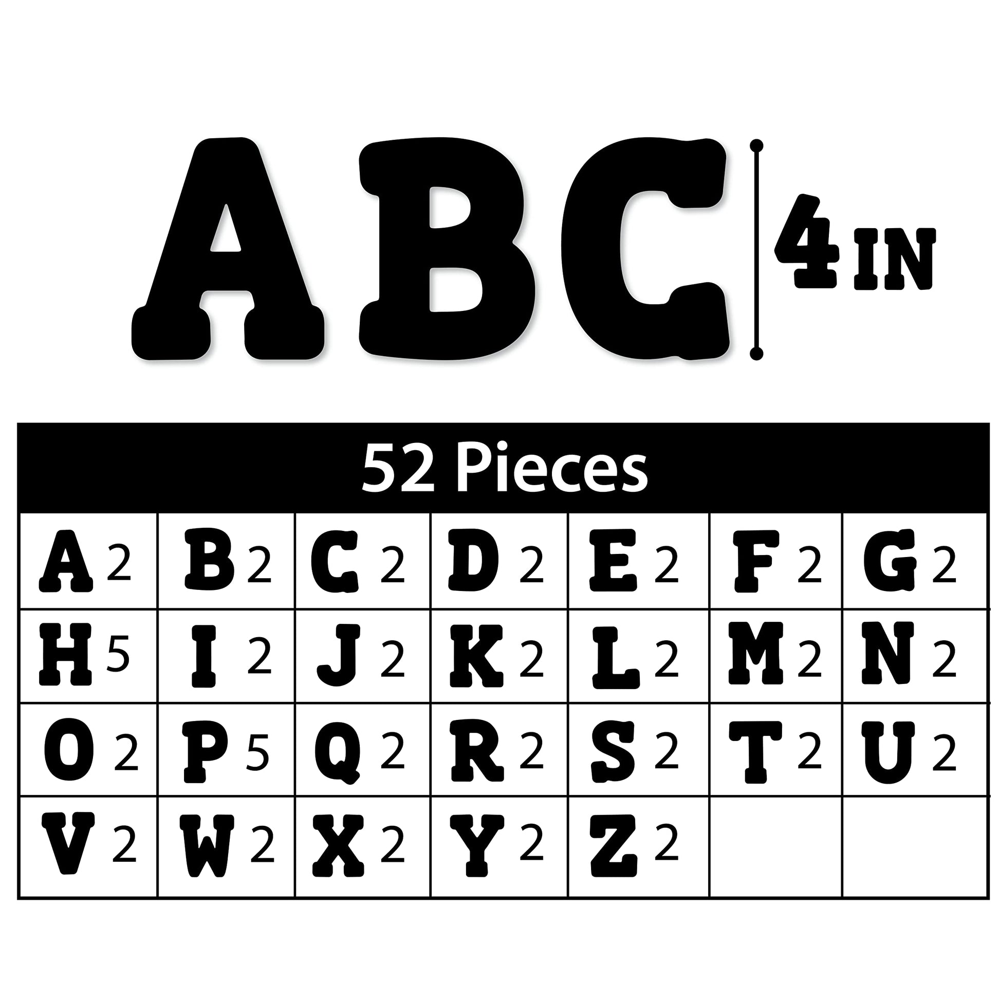 ArtSkills Dual Size Vinyl Poster Letters and Numbers - Black, 250 count