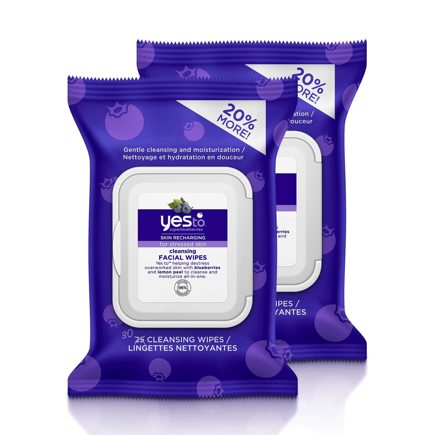 YES TO FACIAL WIPES BLUEBERRIES 30CT