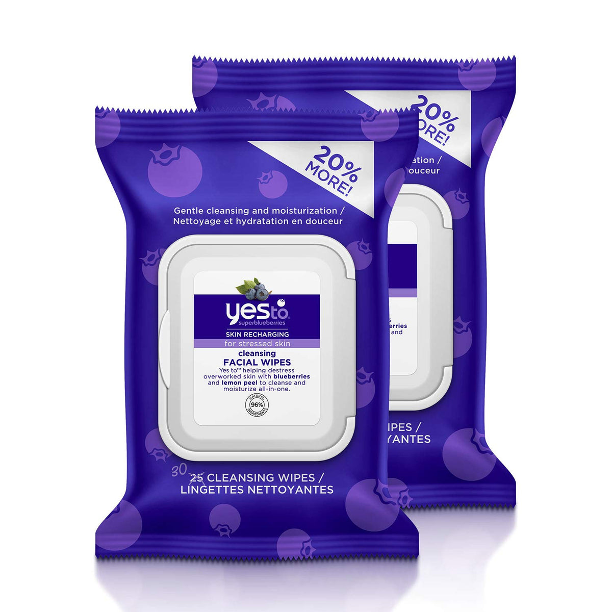 YES TO FACIAL WIPES BLUEBERRIES 30CT