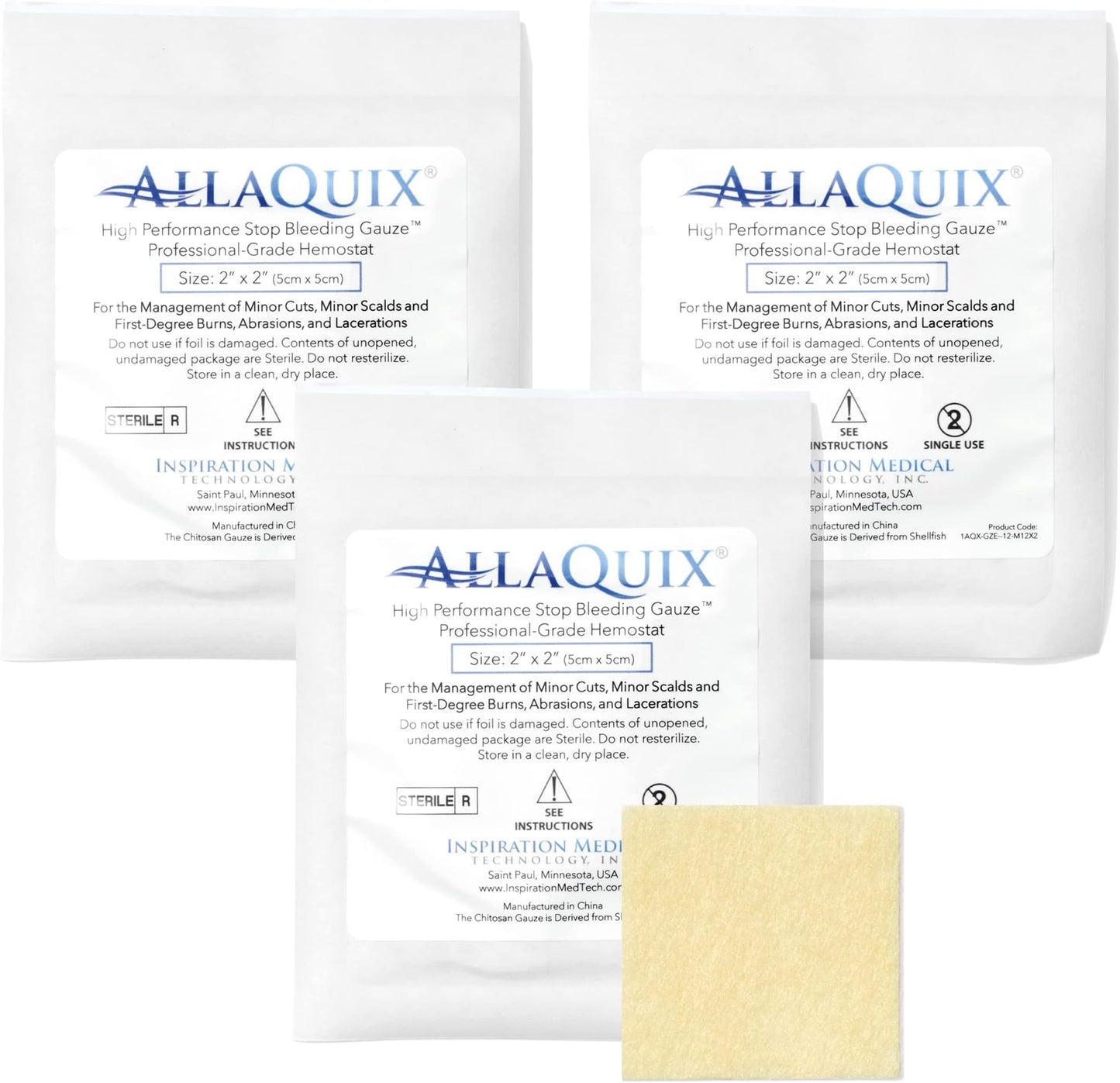 CURAD BLOOD STOP GAUZE 1"X1" 10CT