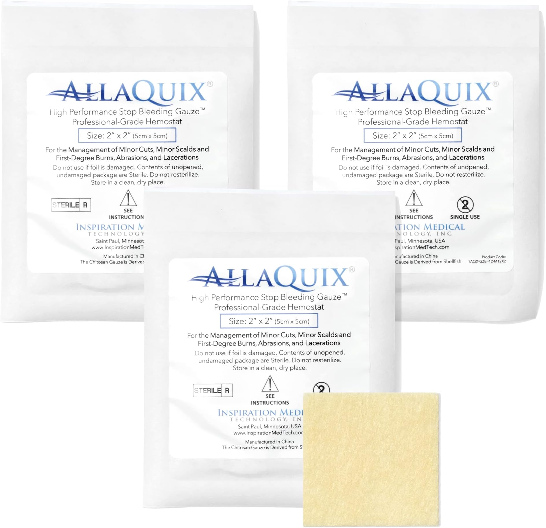 CURAD BLOOD STOP GAUZE 1"X1" 10CT