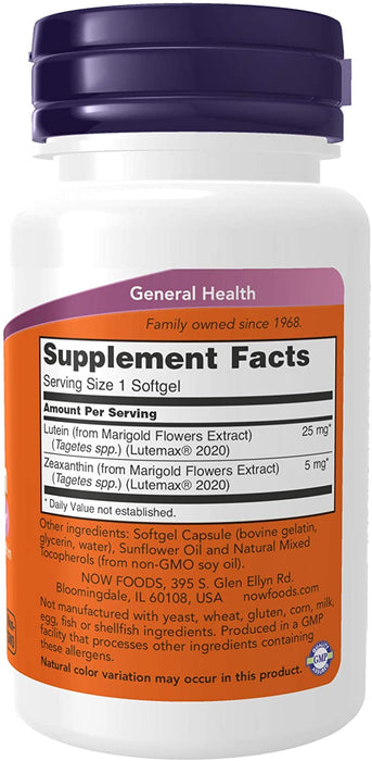 NOW FOODS SGEL,LUTEIN ZEAXANTHIN