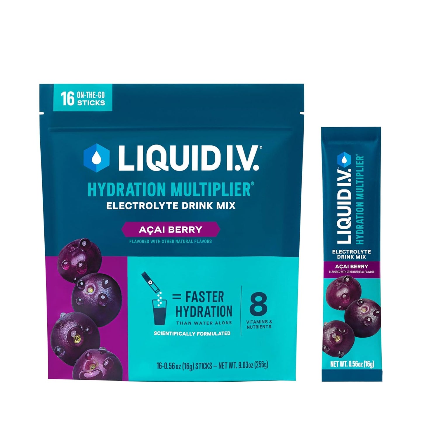 LIQUID I.V. DRINK MX,ACAI BERRY,10 CT