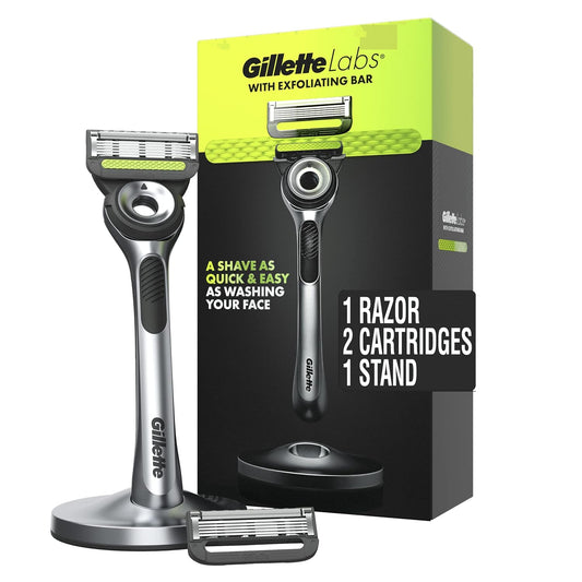 Gillette Mens Razor With Exfoliating Bar 2 Refills